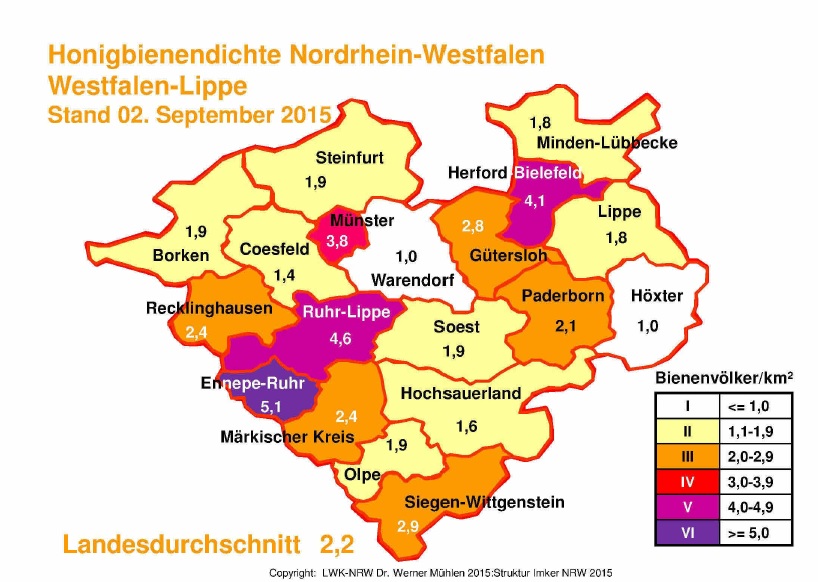 Verbandsgebiet Imkerverband Westfalen-Lippe